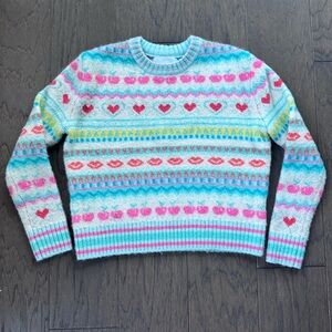 Charming Heart Pattern Kids Sweater